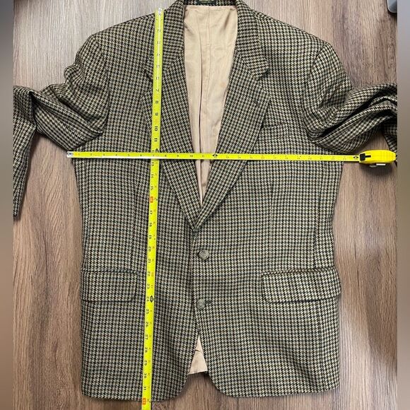 Oscar de la Renta Vintage Oversized blazer 42R. Mens Tweed tan brown houndstooth - Picture 15 of 16